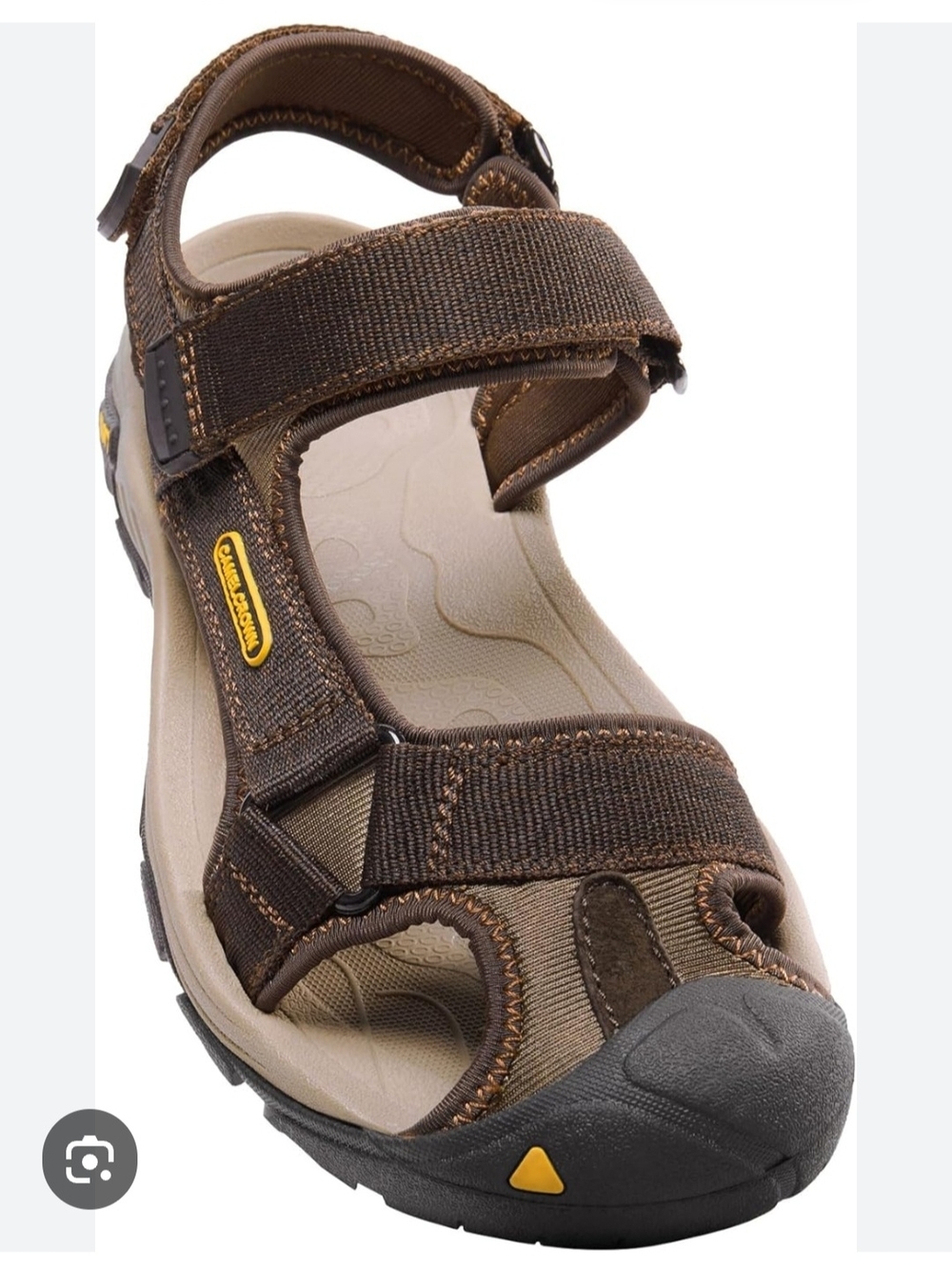 CAMEL CROWN Men's Waterproof Hiking/Water Closed Toe Sandals Brown Size 10